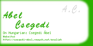 abel csegedi business card